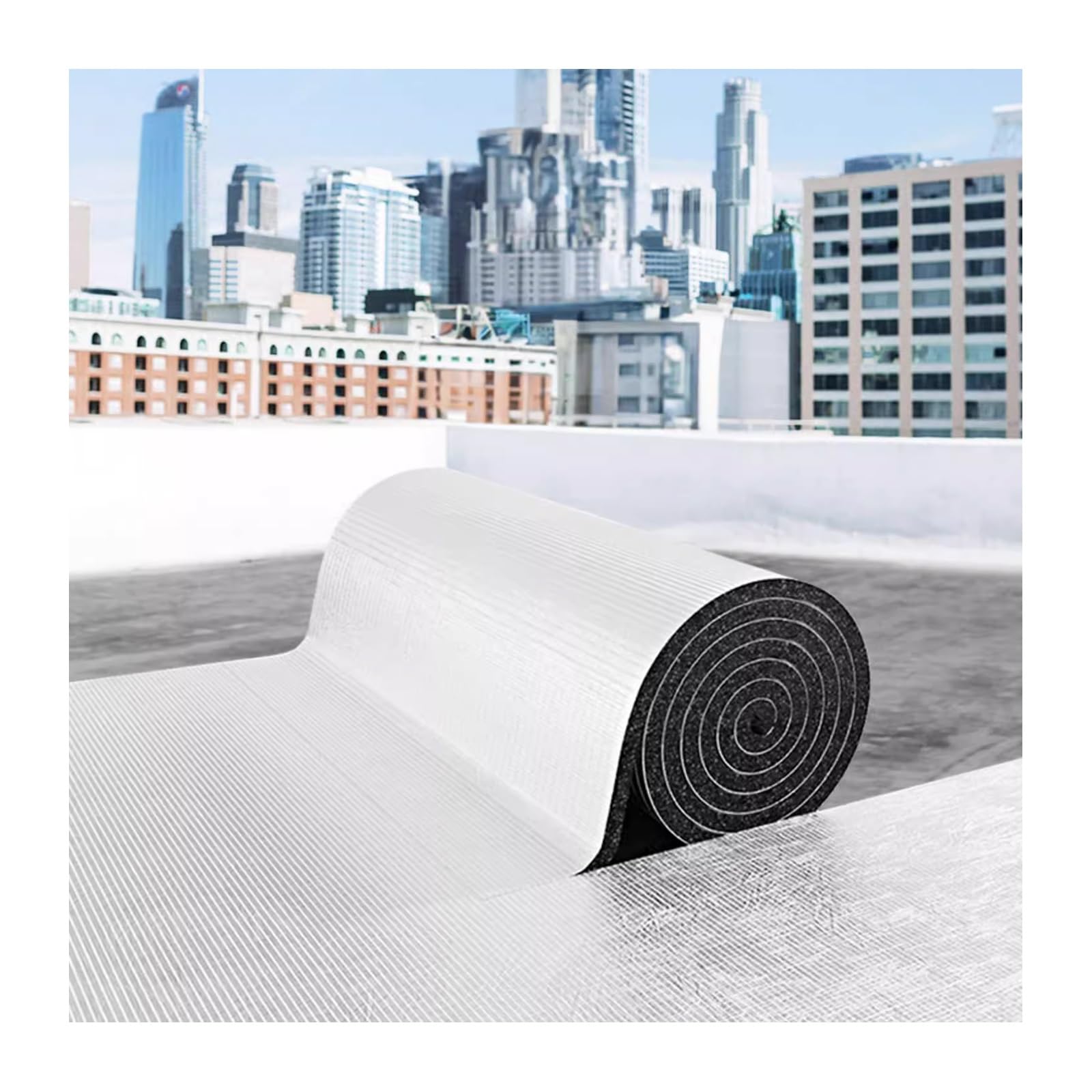 Material aislante de aluminio reflectante, capa de aislamiento térmico y acústico autoadhesiva para reducción de ruido en paredes y coches
