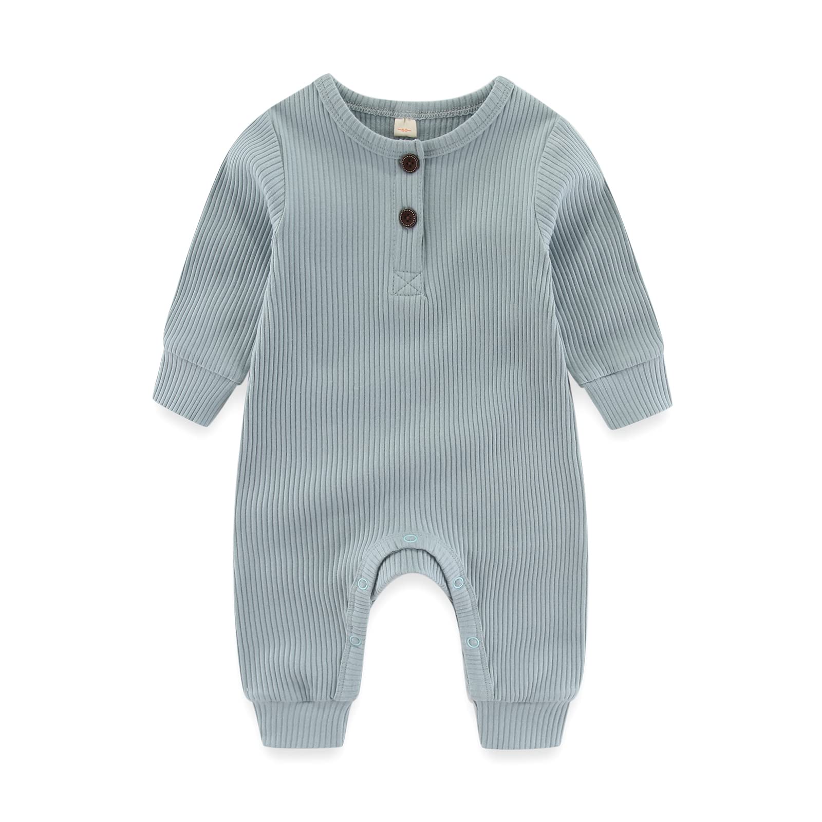 MAMIMAKA Mameluco de algodón para recién nacido, sin pies, pijama para bebés de 0 a 18 meses, paquete de 3