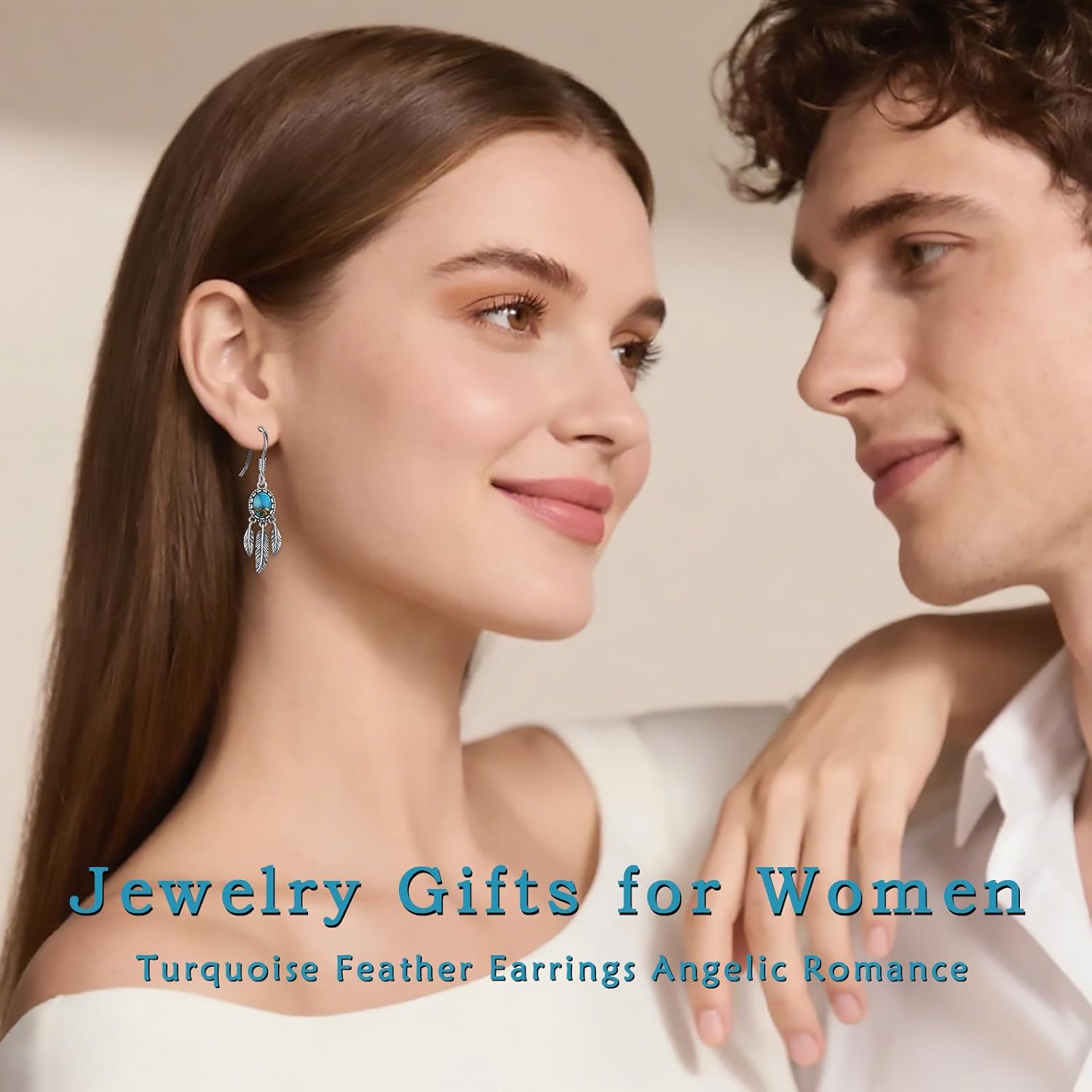 Natural Turquoise Earrings for Women Dangling 925 Sterling Silver Dangle Earrings Western Jewelry Christmas Gift for Sister Mother