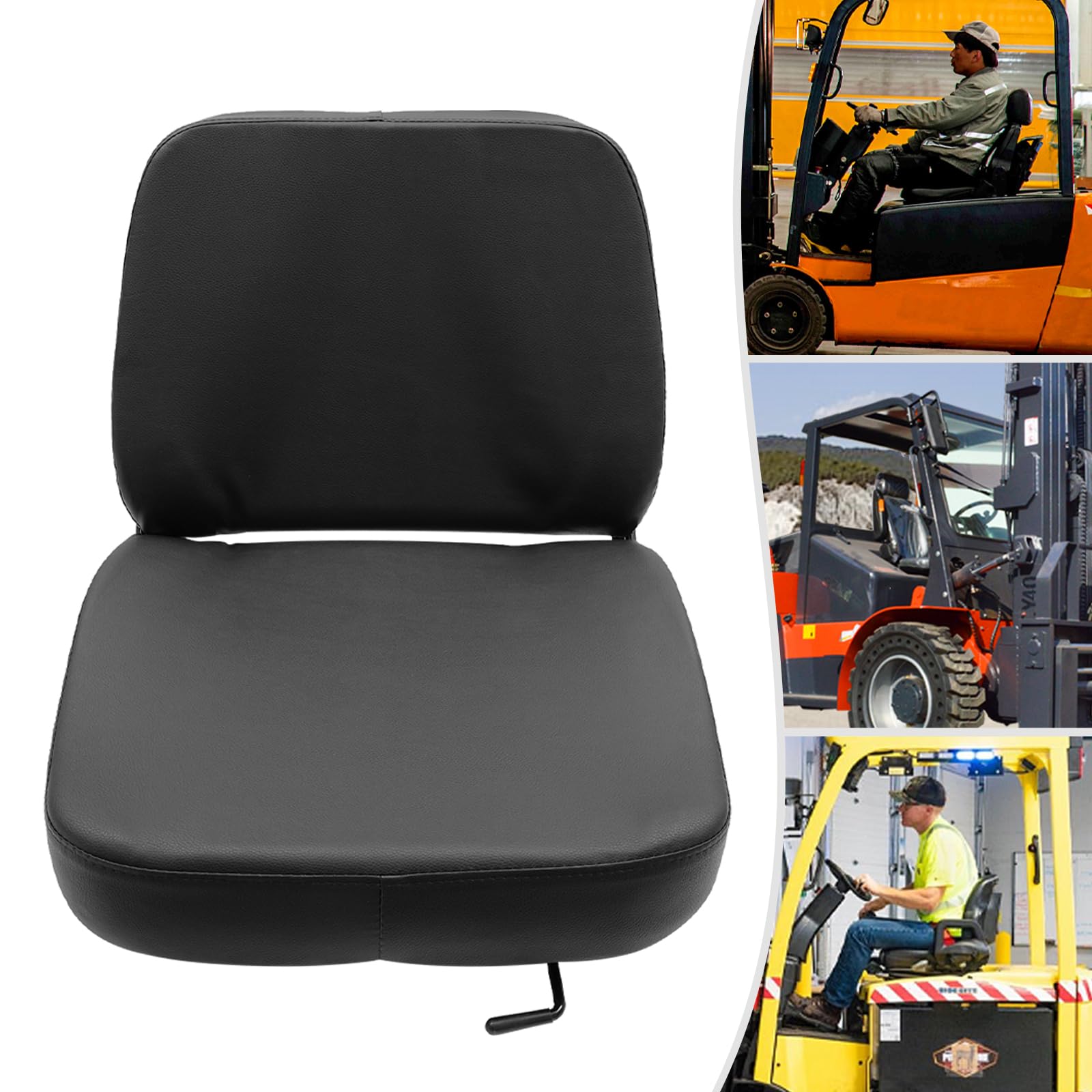 Asiento universal para carretilla elevadora, asiento de tractor, diseño ajustable, asiento del conductor para vehículos mecánicos pesados, capacidad de carga 100 kg, 51 x 48 x 46 cm