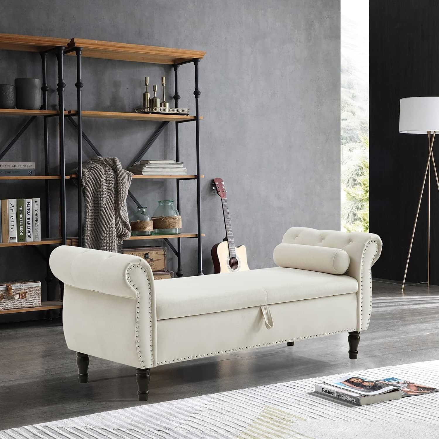 Amazon.com: Anwick Modern Chaise Lounge Indoor Chair Tufted Fabric ...