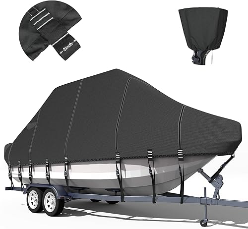 Miniatura 1 de Nukugula Cubierta de barco 800D 100% impermeable, solución teñida a prueba de decoloración, remolcable con 19 correas resistentes al viento, para 21