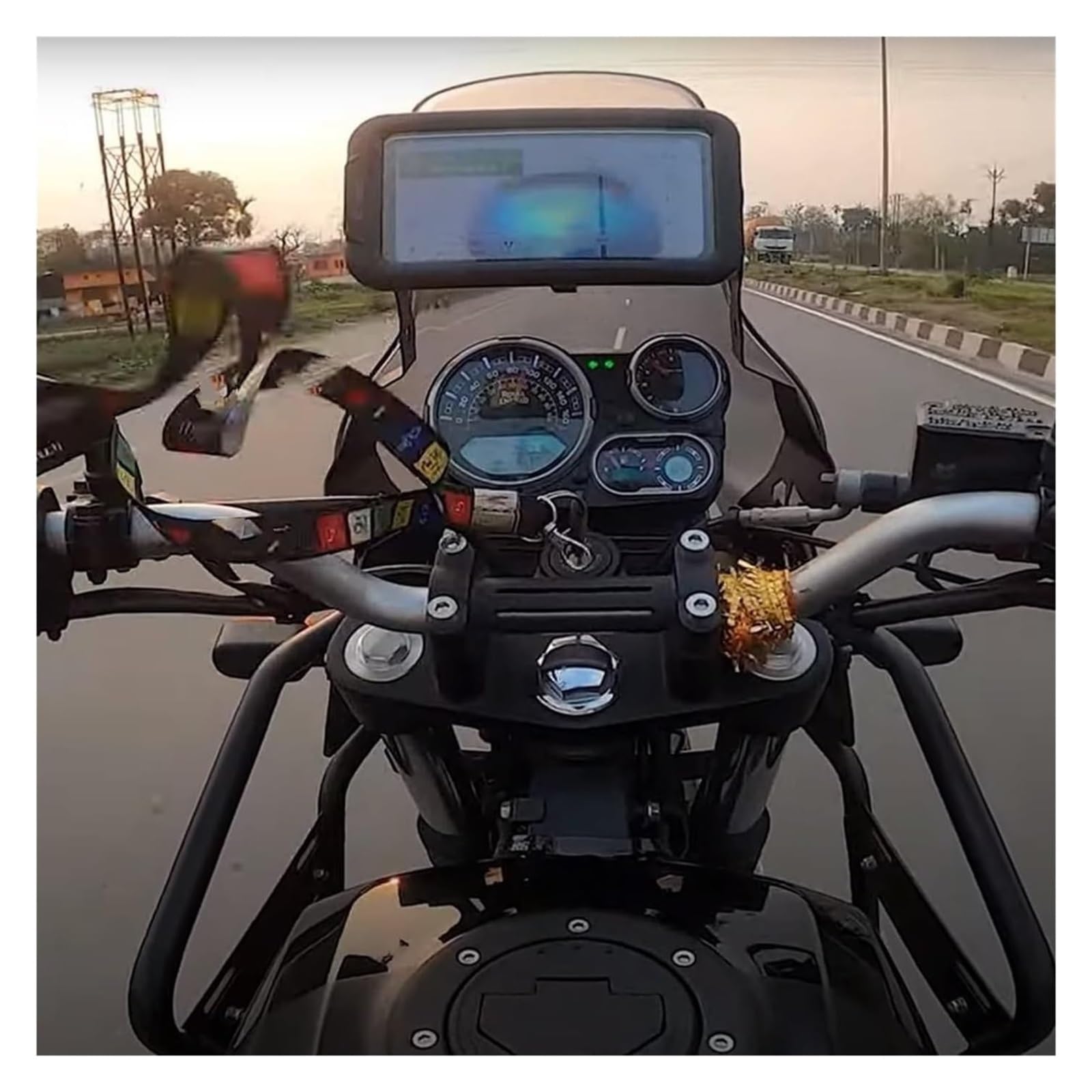 pour Moto Support Navigation GPS pour Royal pour Enfield pour Himalayan pour BS6 2021 2022 2023 Moto GPS pour Smartphone Navigation Support Adaptateur(Black 22mm)