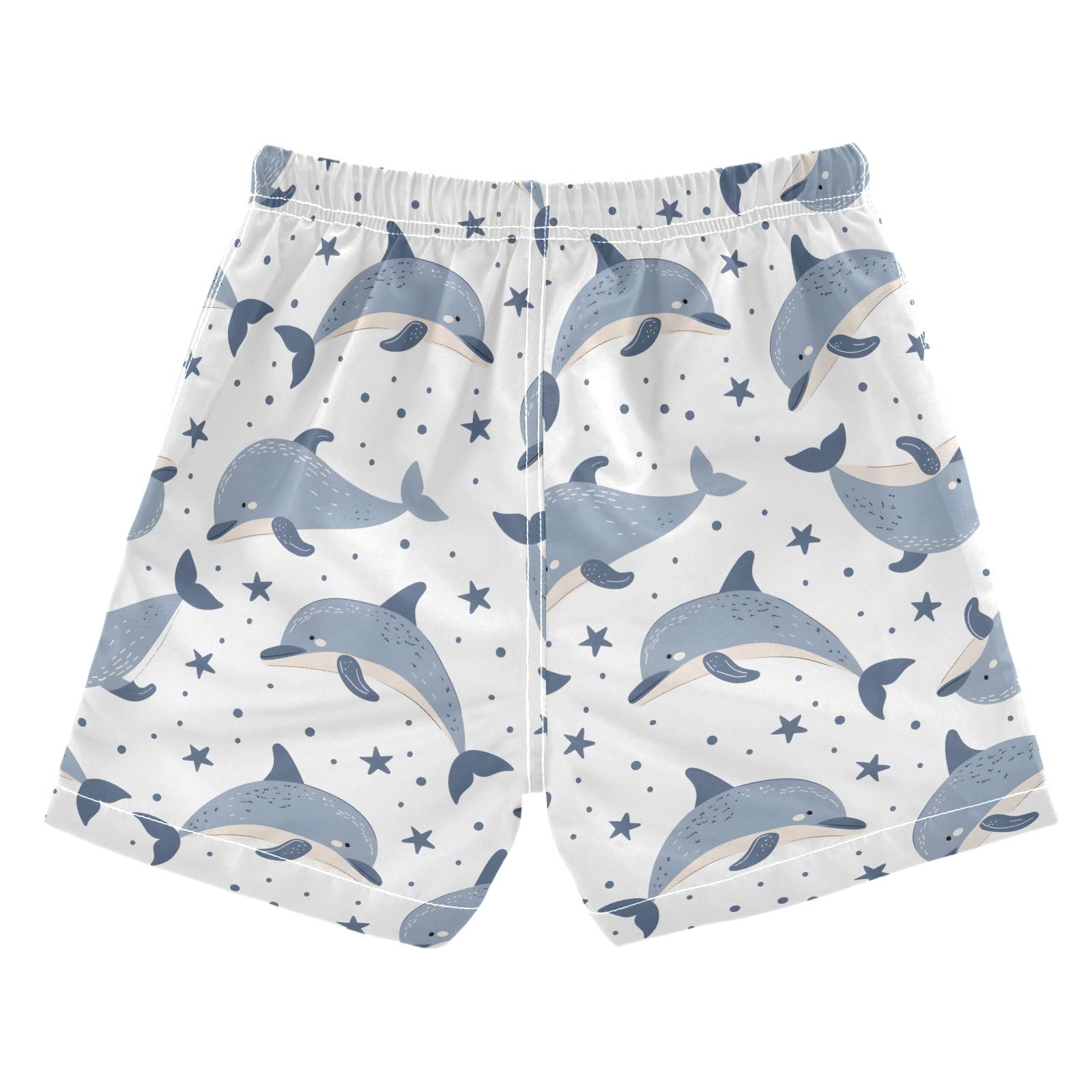 ALAZA Whale Star Fish White Boys Quick Dry Beach Board Shorts Kids Swim Trunks Bathing Suit Swimsuit 4T