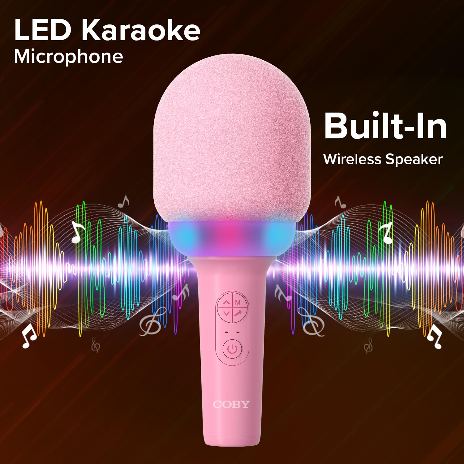 Coby LED Karaoke Microphone 5 Super Fun Light Modes 4