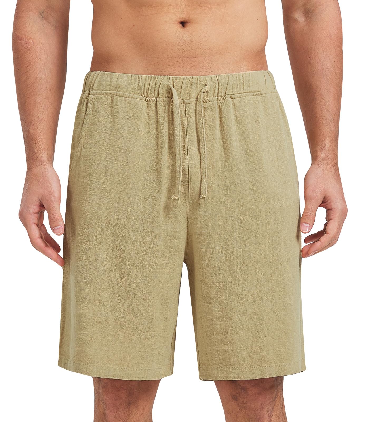Zetieny Uomo Sportivi Pantaloncini Lino Pantaloncini Estivi Leggero Fitness Workout Shorts Pantaloni Casual da Uomo con Coulisse e Tasche