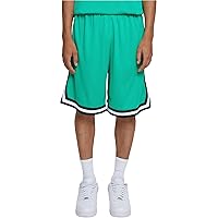Urban Classics Stripes Mesh Shorts Pantaloncini, Ferngreen/Black/White