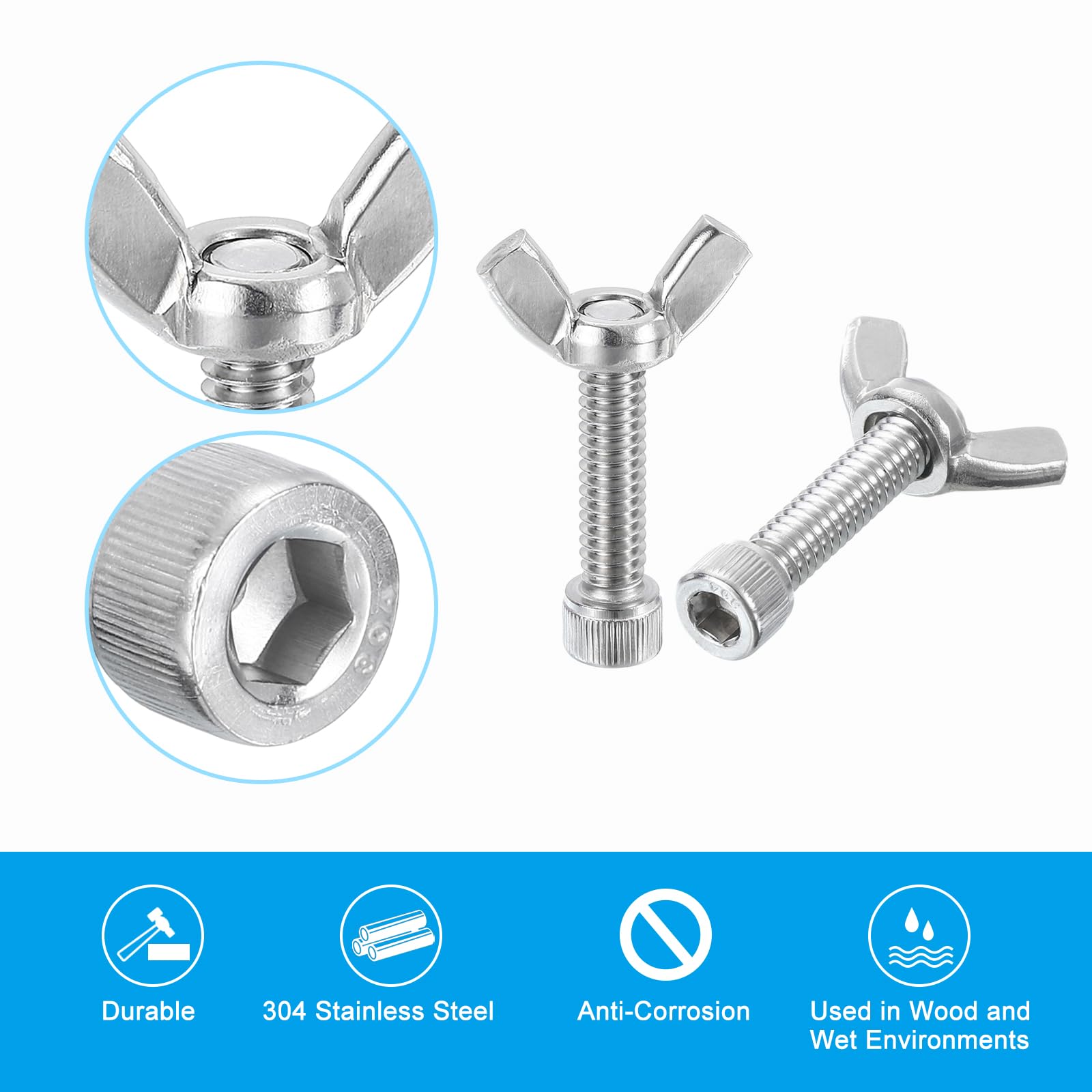 PATIKIL 1-1/8" Bat Pins, 6 Sets 304 Stainless Steel Pottery Pins Fits Any Standard Throwing Wheel Head Ceramic Bat - Image 4