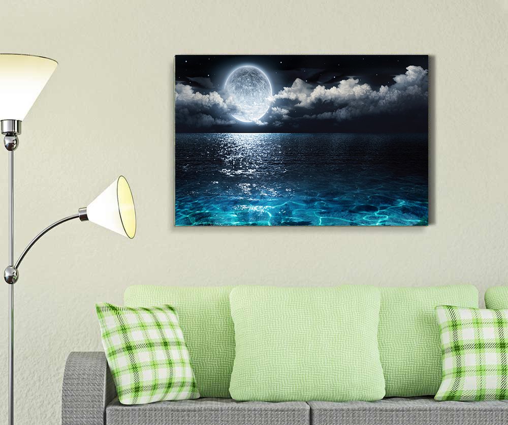 絵画　月 Amazon.co.jp: CHURACY 月が見え隠れする サンドピクチャー 置き