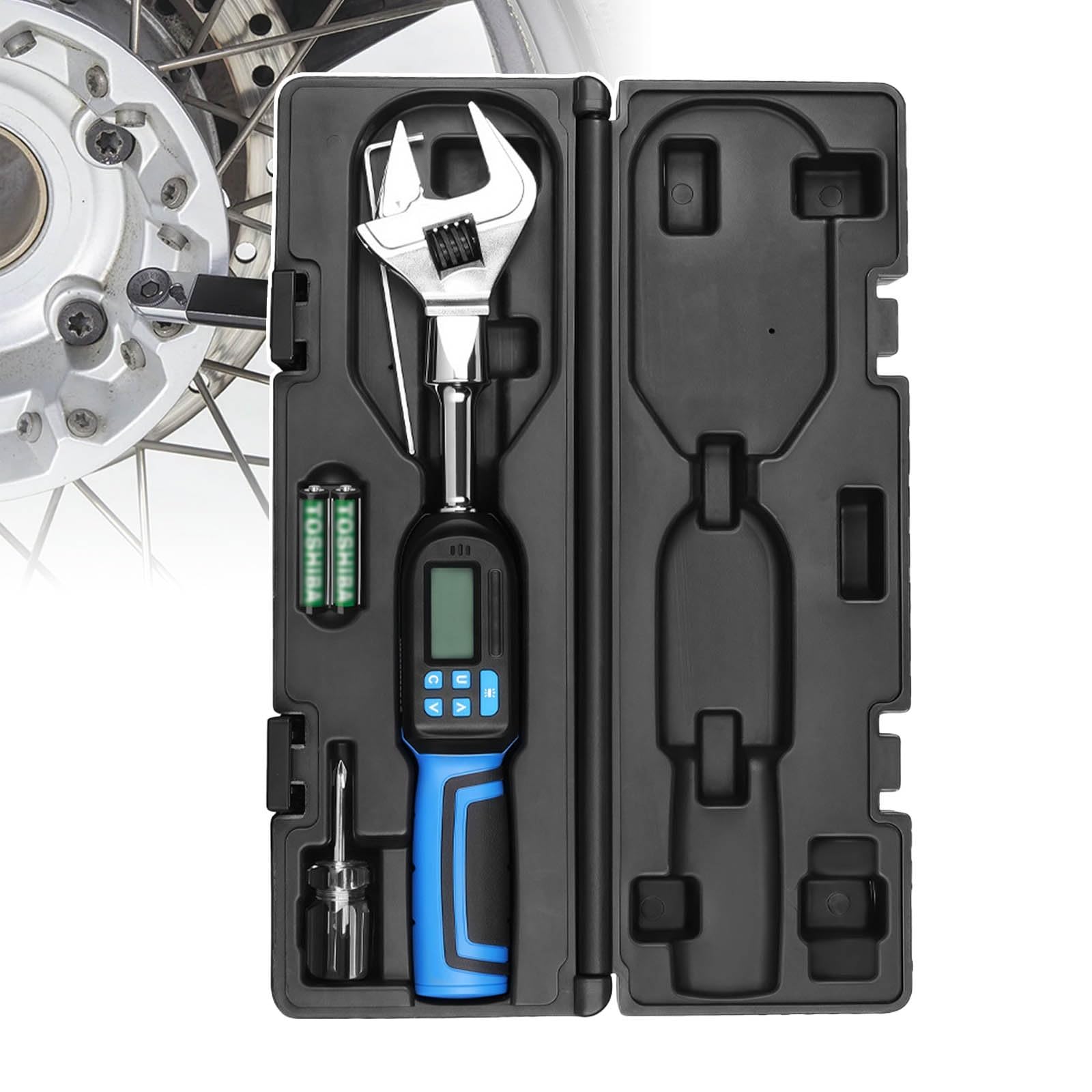 QIeCny Digital Torque Wrench (6.8-135Nm), Ratcheting Wrench (Replaceable), Clear Readings + Torque Value Audible, Multiple Measurement Values/Precision, for & Car Repair