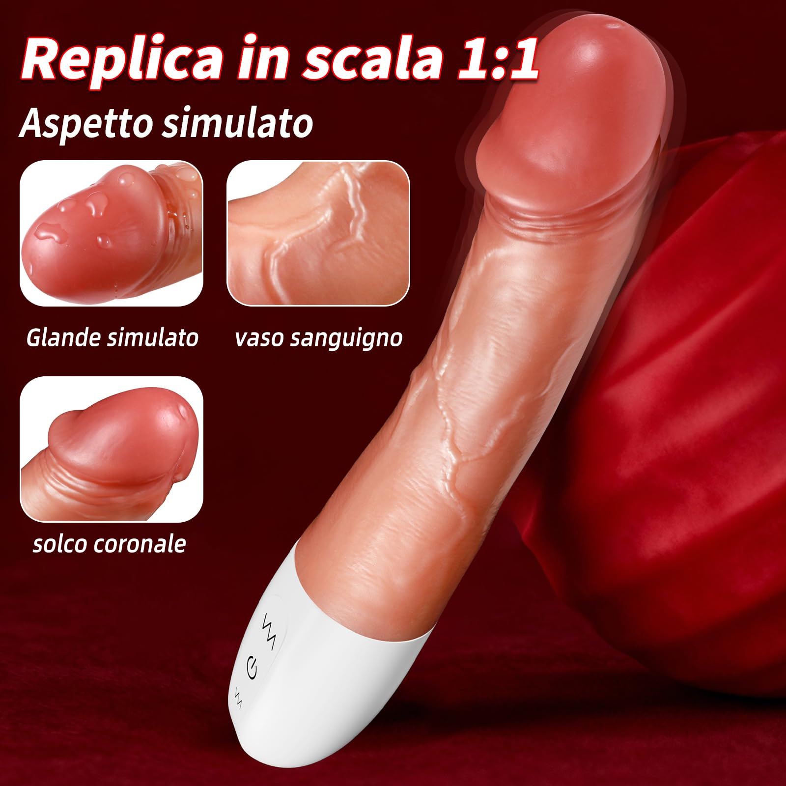 vibratoreper donna realistico dildo vibratore con 10 modalità di vibrazione. sexytoysys donna sessuale adatto alla stimolazione vaginale, anale, clitoridea, dei capezzoli e del pene