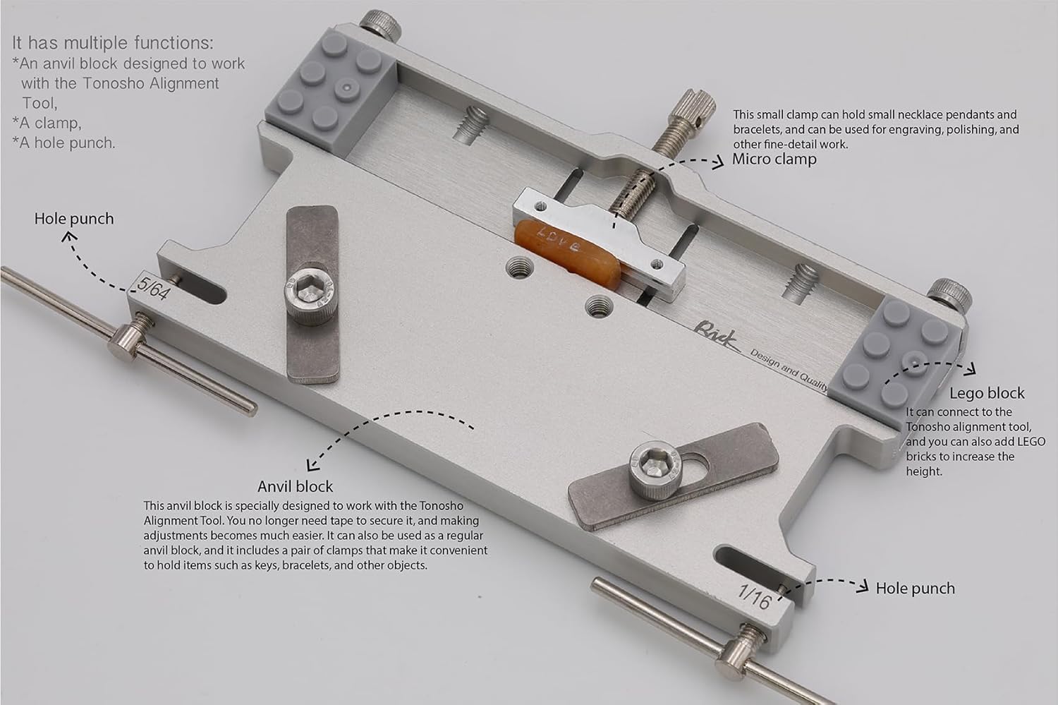 Letter & Number Metal Stamping System with Alignment Tool & Anvil Block, A–Z & 0–9, HRC 62