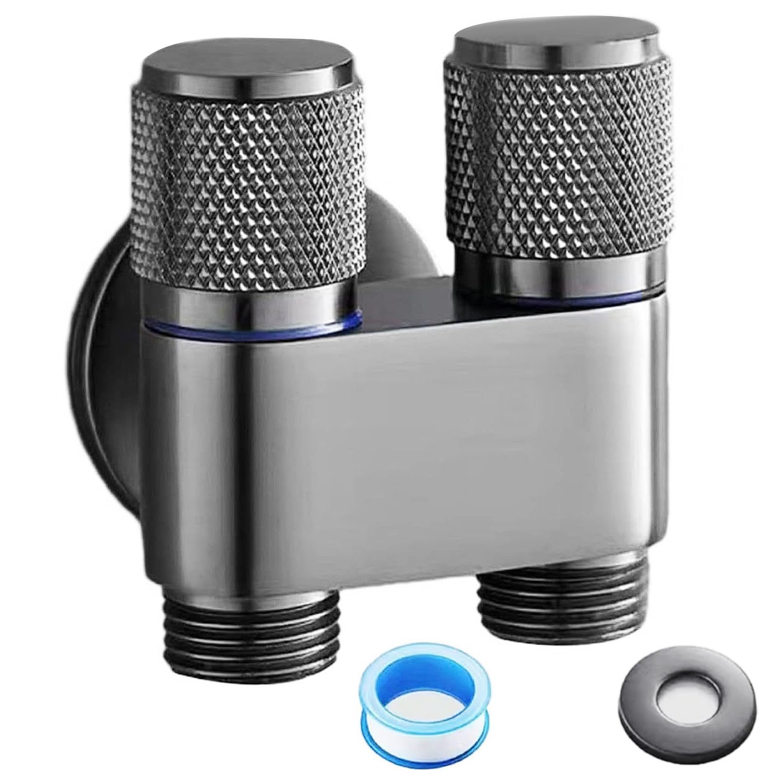 1-In-2-Out Dual Control Valve, held Bidet Sprayer for Toilet G1/2 Double Control ing Machine Sprayer Kit for Feminine , Pet, Cloth, Bidet Bathroom Cleaning (Grey)