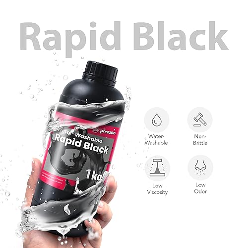 Miniatura 2 de phrozen Impresora 3D de resina negra rápida lavable al agua, resina fotopolimérica de curado UV LCD de 405 nm para impresión de alta precisión, bajo