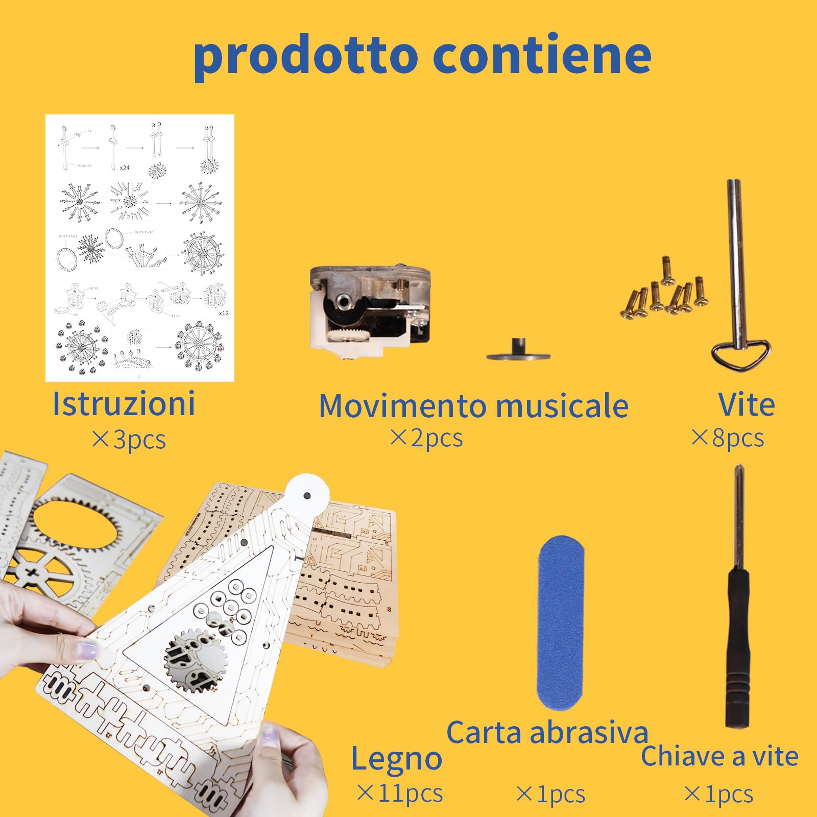 Music Park Puzzle 3D Legno Ruota Panoramica Steampunk - Kit Fai Da Te Creativo Adulti Con Carillon, Passatempo Per Adulti, Regalo Di Compleanno