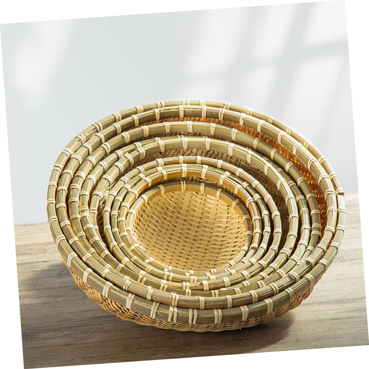 Amazon.co.jp: MUCKLILY 竹製バスケット 天然素材編み込みトレイ