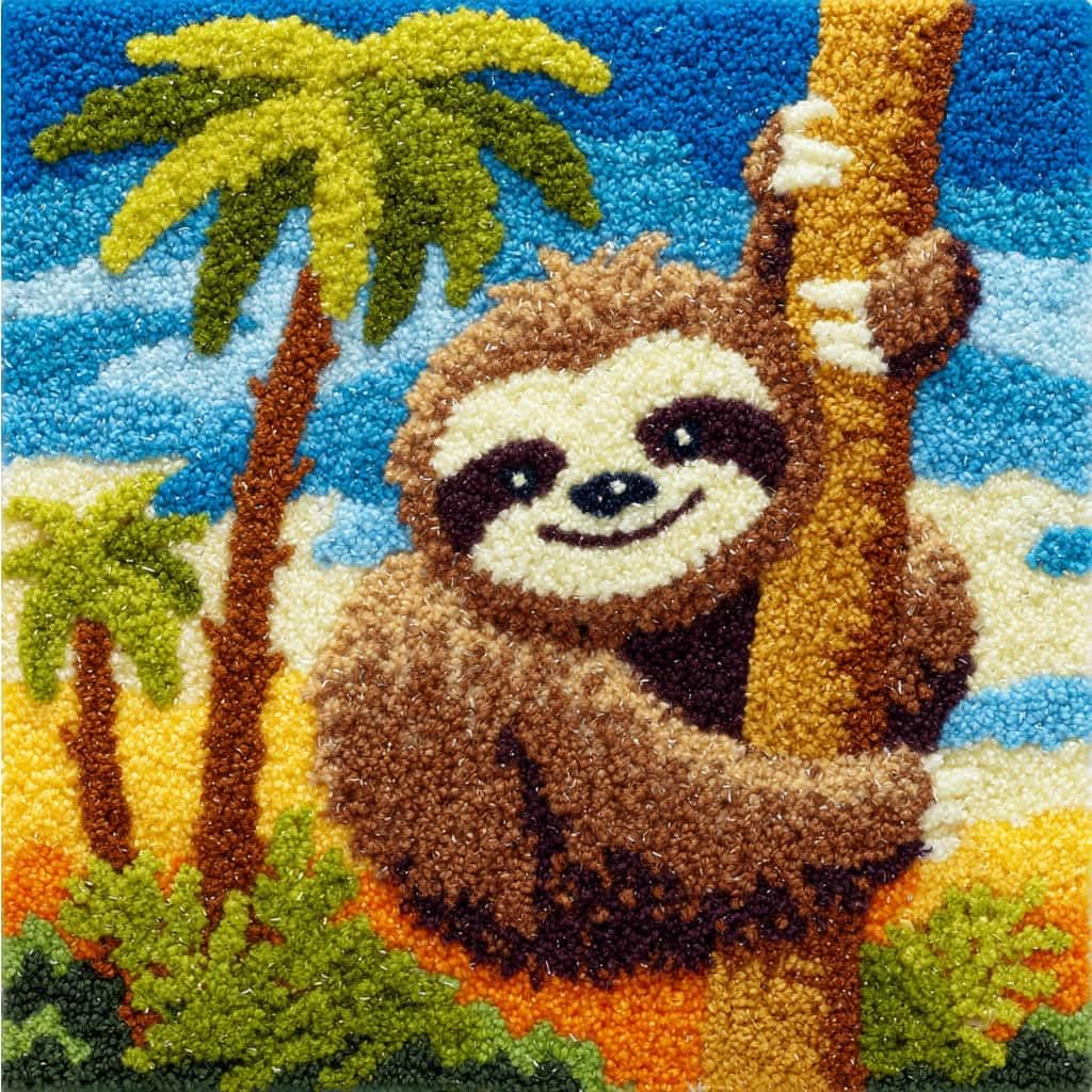 kitphoenix Latch Hook Kits for Adults Sloths 43Cmx43Cm