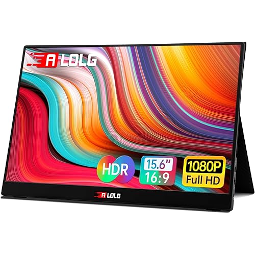 Portable Monitor 15.6 Inch with 60HZ FHD 1080P Display,USB-C and HDMI Inputs, Ultra-Slim IPS Panel with HDR and Premium Smart Cover & Speakers-Compatible with Laptop,PC,Phone,PS5,Switch