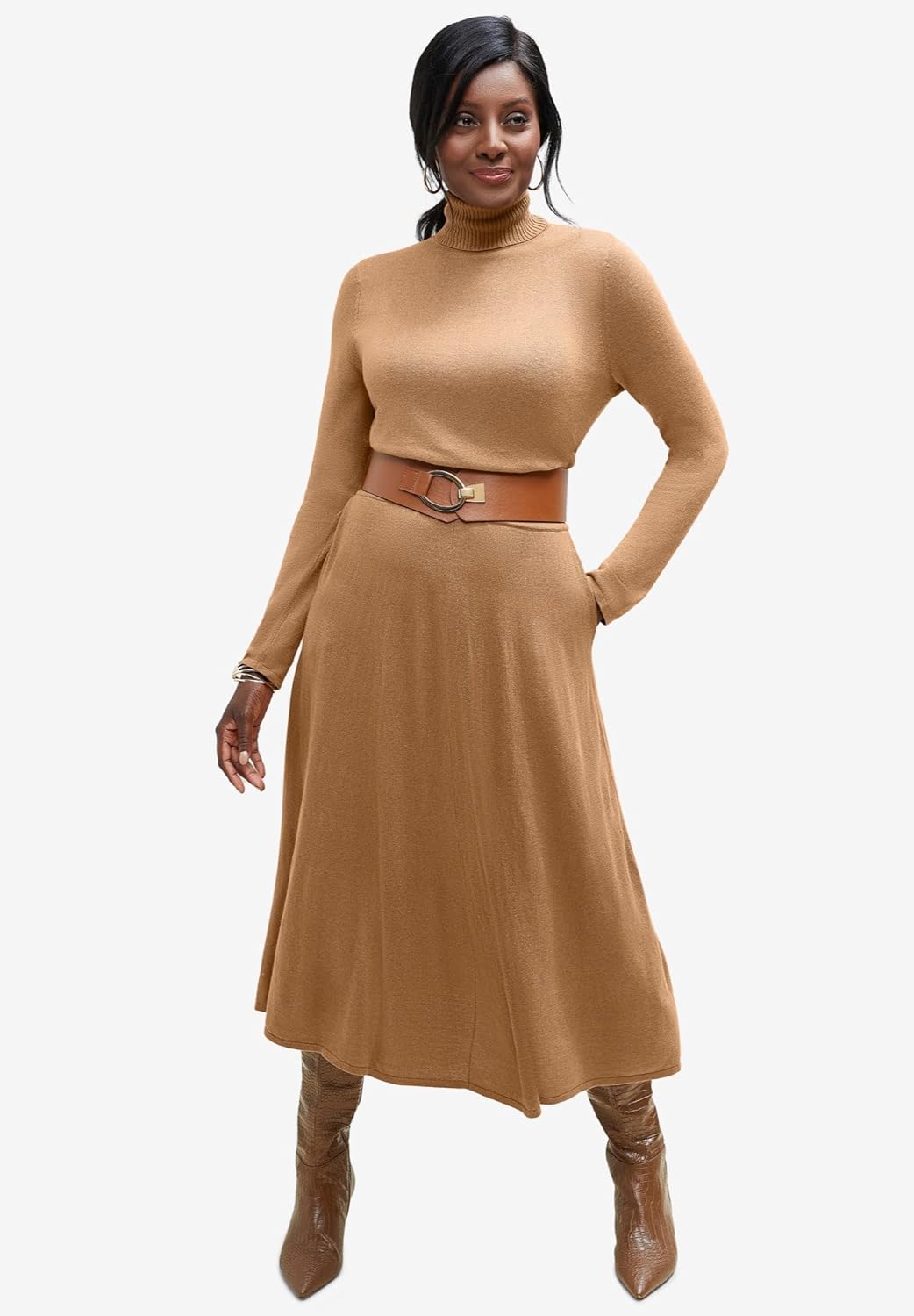 Jessica London Carefree Cashmere Blend Turtleneck (Plus Size)