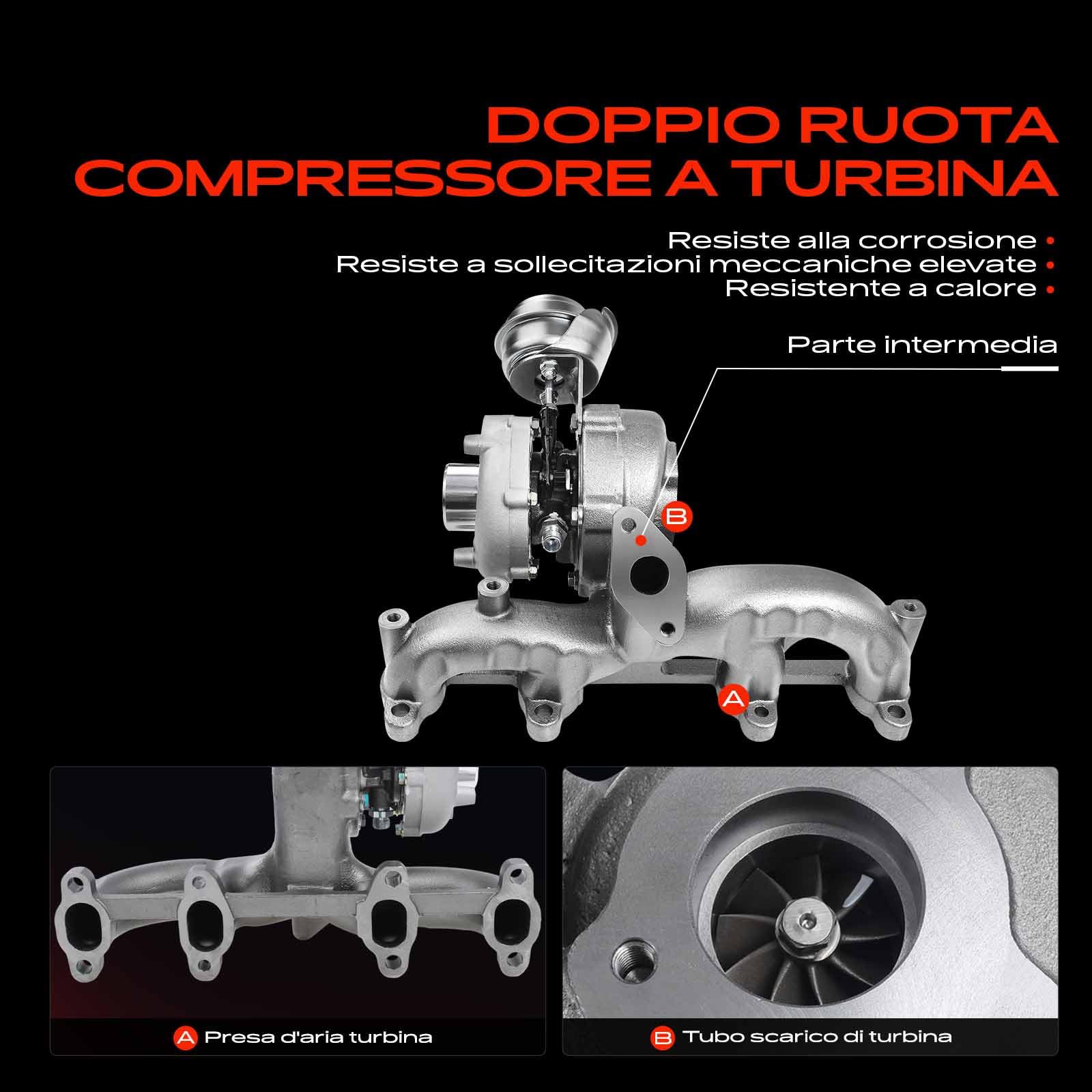 Frankberg Turbocompressore Turbocompressore a gas di scarico | 038253019NV500, Compatibile con: Golf IV Variante 1J5, A3 8L1, A.l.h.a.m.b.r.a 7V8 7V9, S.h.a.r.a.n 7M6 7M8 7M9, B.o.r.a 1J2