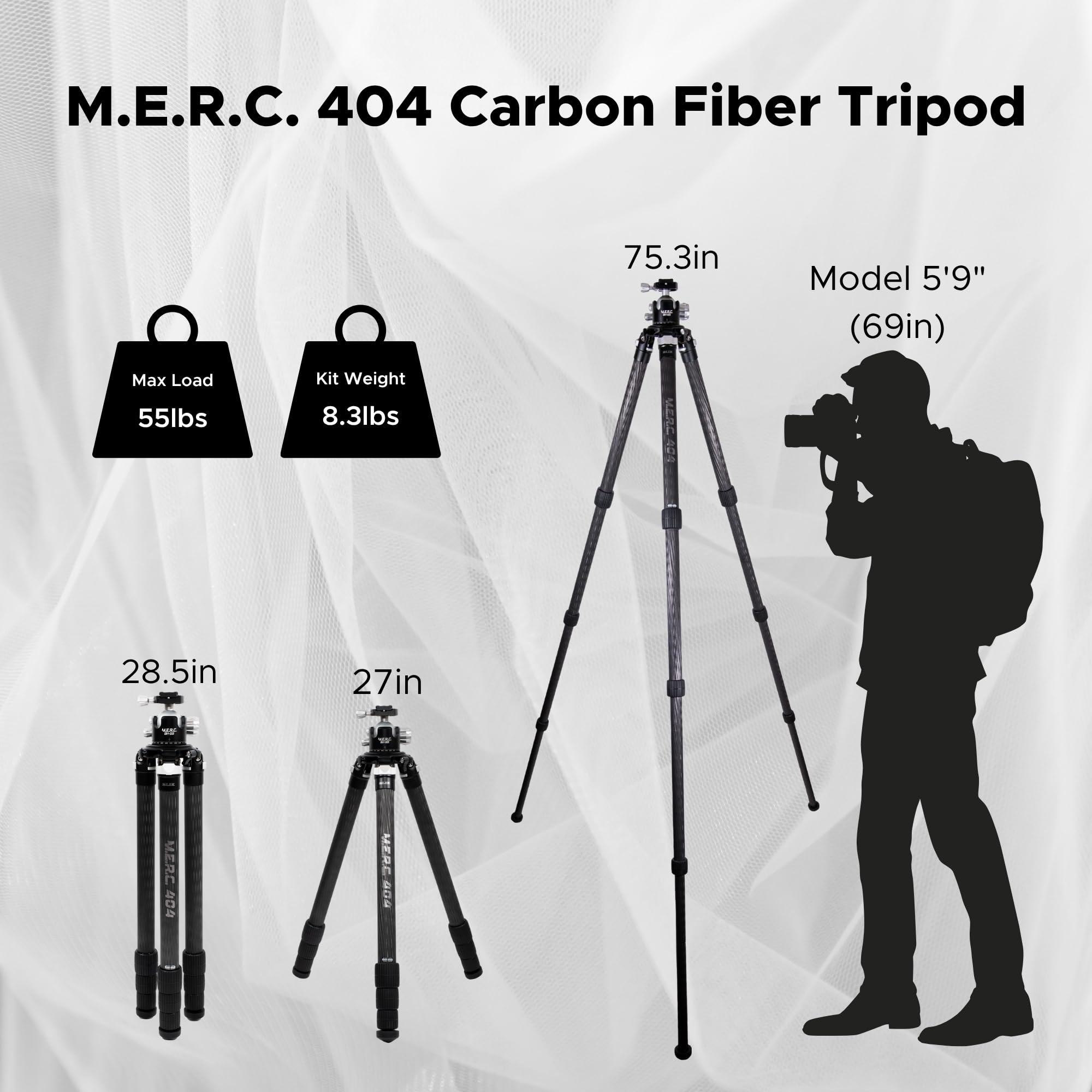 Amazon | SLIK プロフェッショナルカーボンファイバーM.E.R.C 404三脚