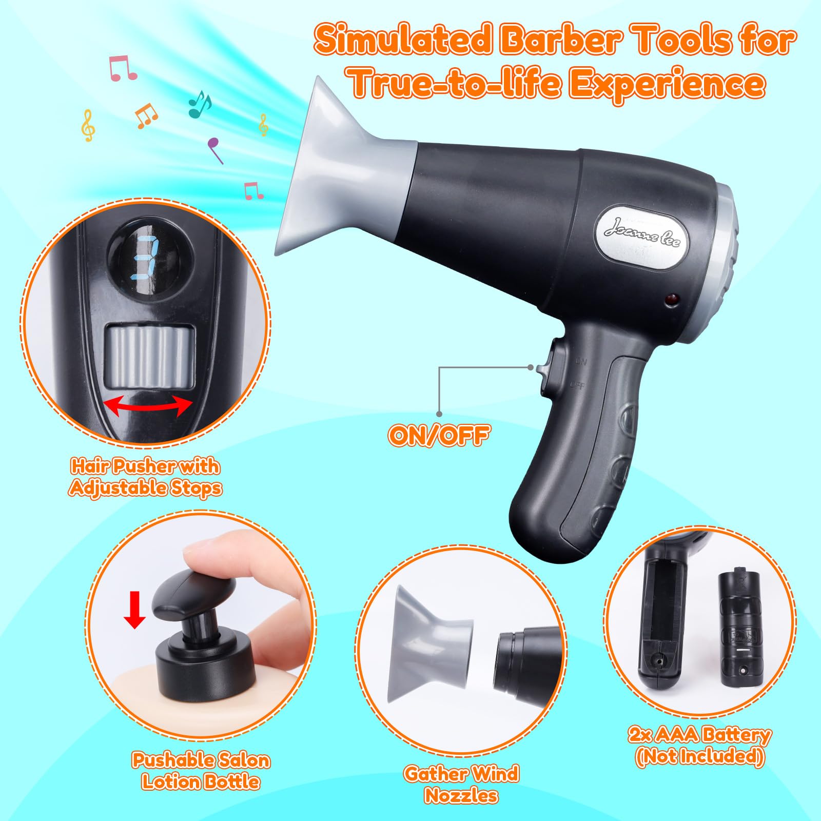 Role Play Toys for 3 4 5 Year Old Boys:Hairdresser Role Play for Kids Boys Educational Toys Age 3 4 5 - Image 4