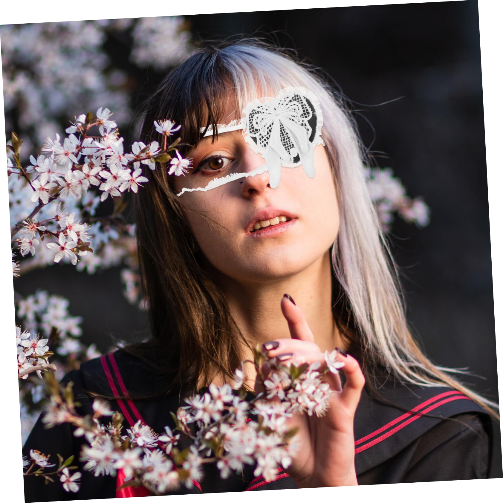 Healeved Gothic Masquerade Eye Patch Carnival Eye Mask Prop Half Face Cosplay Mask Women's Costume Party Accessory Soft Material