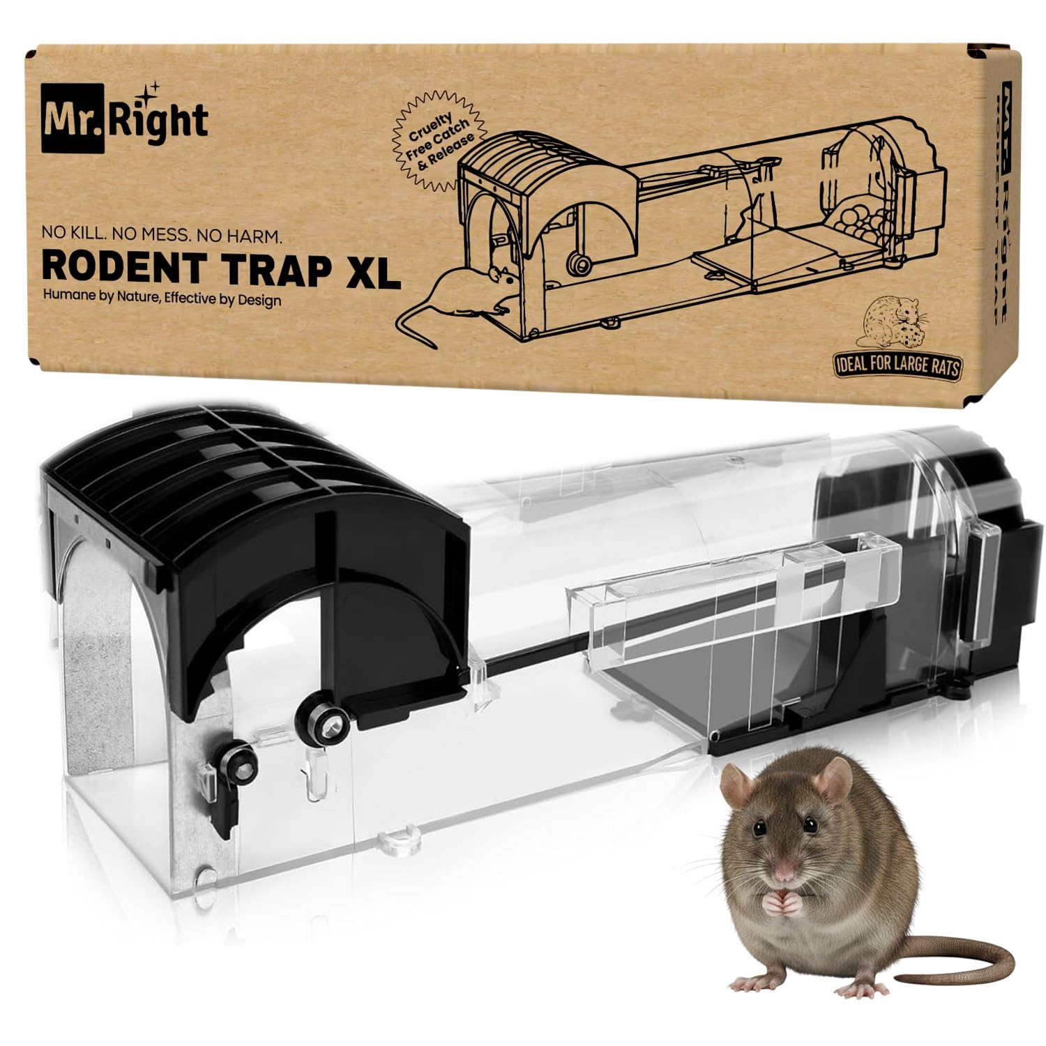 Mr. Right Humane Rodent/Mouse Trap Cage for House & Garden
