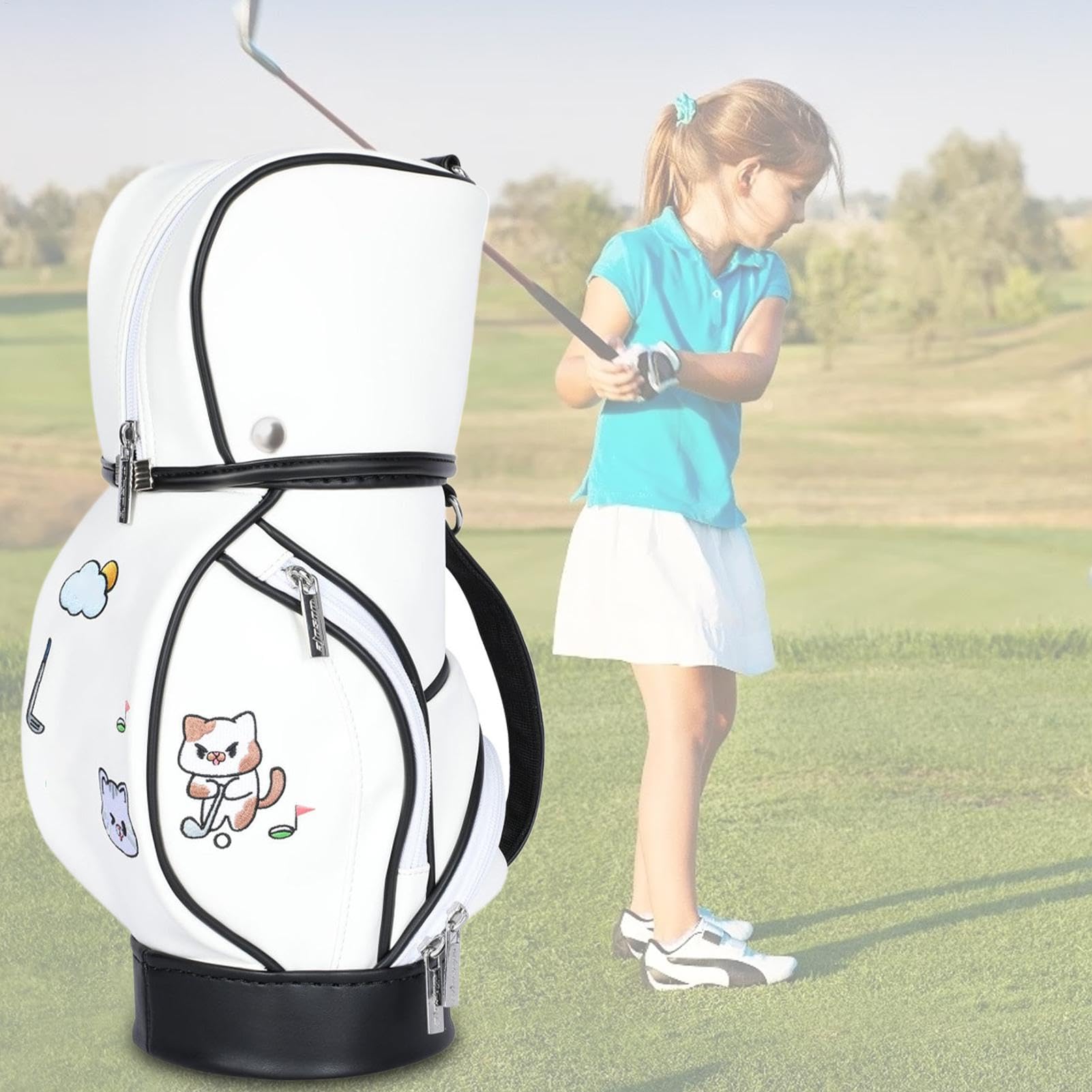 Torba golfowa dla kobiet, mały plecak golfowy do przechowywania, stylowa torba golfowa na ramię, elegancka damska torba na bagaż, kompaktowa torba golfowa dla kobiet, torba golfowa z 14-kierunkowym