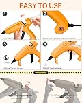 Gun à colle chaude pleine taille avec 10 Sticks, pistolet à colle de poids lourd avec 80W Super puissance, anti-calcaire Buse et simple squeeze Trigger, parfait pour l'artisanat, DIY et des réparations - jaune