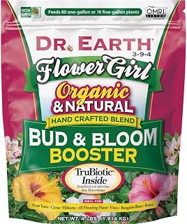 Dr. Earth Flower Girl Organic Bud & Bloom Booster 3-9-4 Fertilizer, 4-Lb Bag for Vibrant Flowers