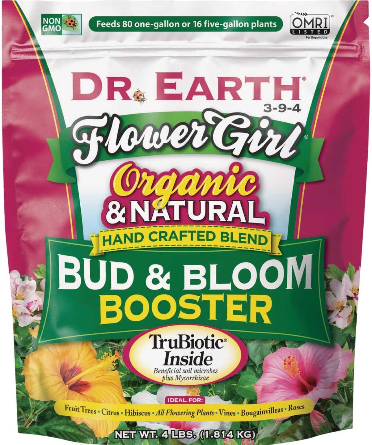Flower Girl Bud & Bloom Booster, Organic, 3-9-4 Formula, 4-Lb. Bag