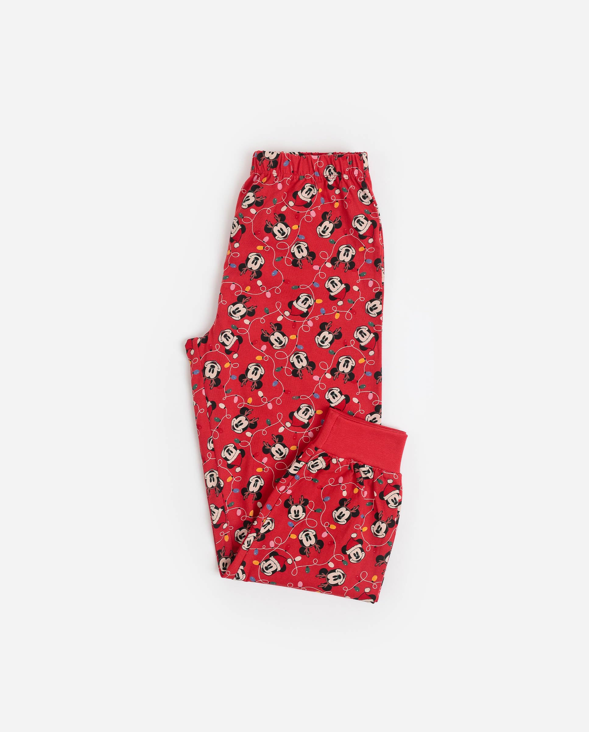 Disney Pigiama Bambina Natalizio in Caldo Cotone Non Felpato Art. 62689 (IT, età, 12 Anni, Regular, Rosso)