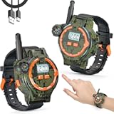 Rechargeable Walkie Talkies for Kids Radio Walky Talky with Flashlight Children Outdoor Game Interphone Gifts for Boy and Girl &lpar;2 Pieces&rpar;