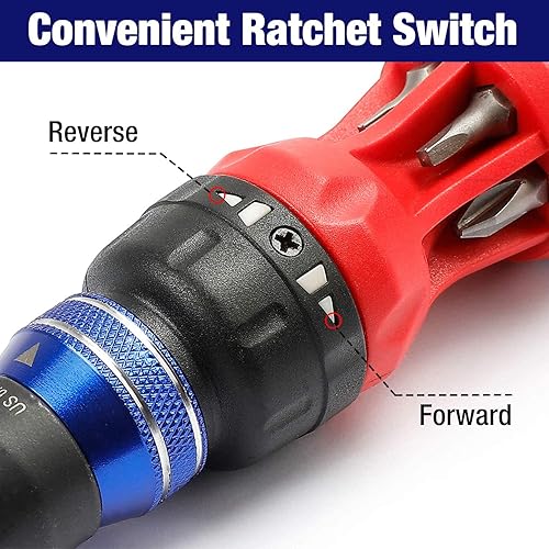 Miniatura 3 de WORKPRO Juego de destornilladores multipuntas 12 en 1, mecanismo de carga rápida, puntas de doble extremo en mango y juego de alicates engarzadores