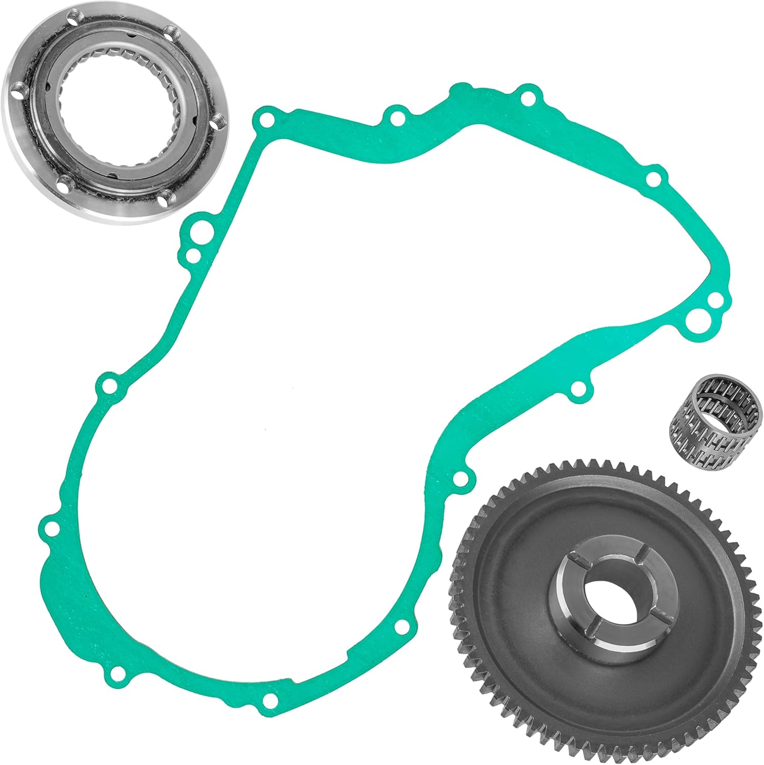 Caltric Starter Clutch Gear Idler and Bearing Kit compatible with Yamaha Big Bear 400 YFM400 4WD 2000-2012