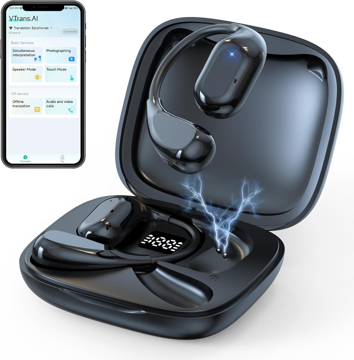 Olycism Real Time Translation Earbuds – AI Translator Earbuds with 150 Languages, Long Battery Life,… Olycism Real Time Translation Earbuds – AI Translator Earbuds with 150 Languages, Long Battery Life,…