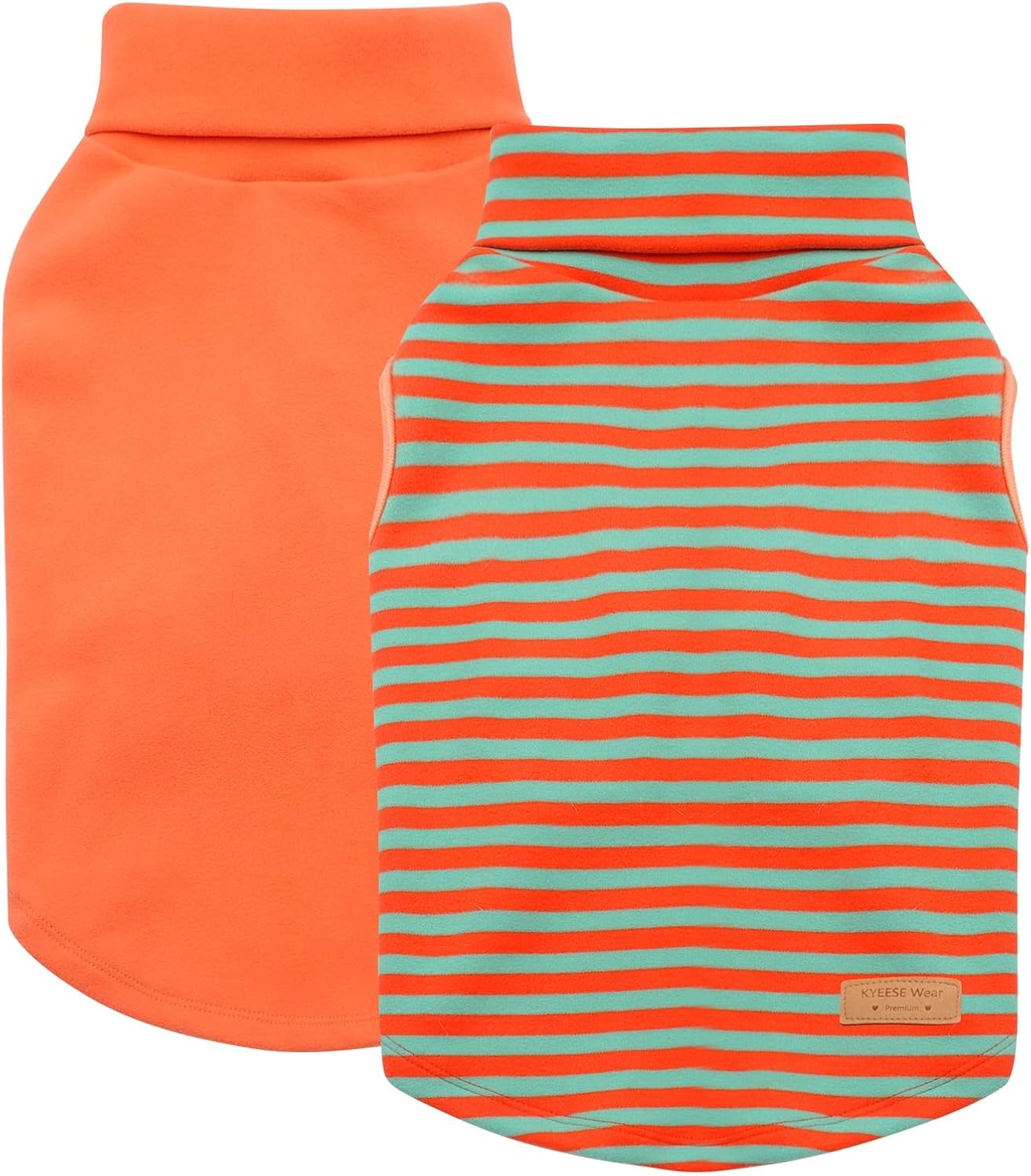 KYEESE 2Pack Dog Coat Turtleneck Stretchy Dog Sweater