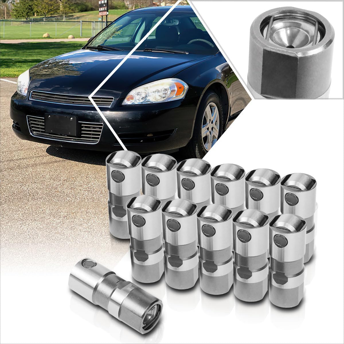 12Pcs Hydraulic Roller Lifters Compatible with 94-09 Oldsmobile/Chevy/Pontiac/Buick