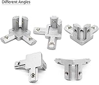 Vista 5 de 8 unids 2020 extrusión de aluminio ranura T soporte de esquina serie 20 hardware extruido 3 vías Tri conector con tornillo de ajuste para 20/20 2040