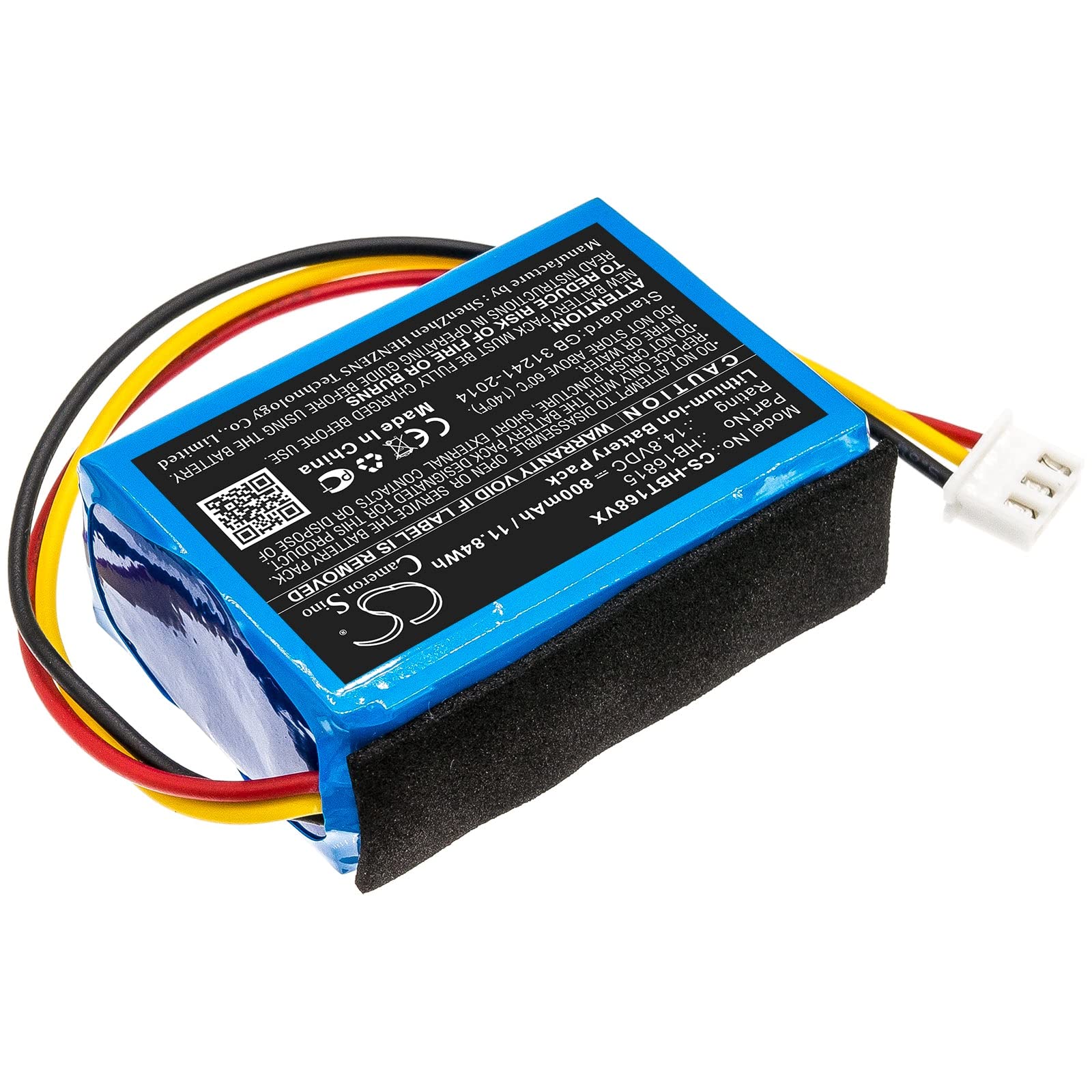 Vhbw Batteria Di Ricambio Per Hobot 168, 188, 198, 268, 288 - 800mAh, 14.8V, Li-Ion (Sostituisce HB16815) - 2