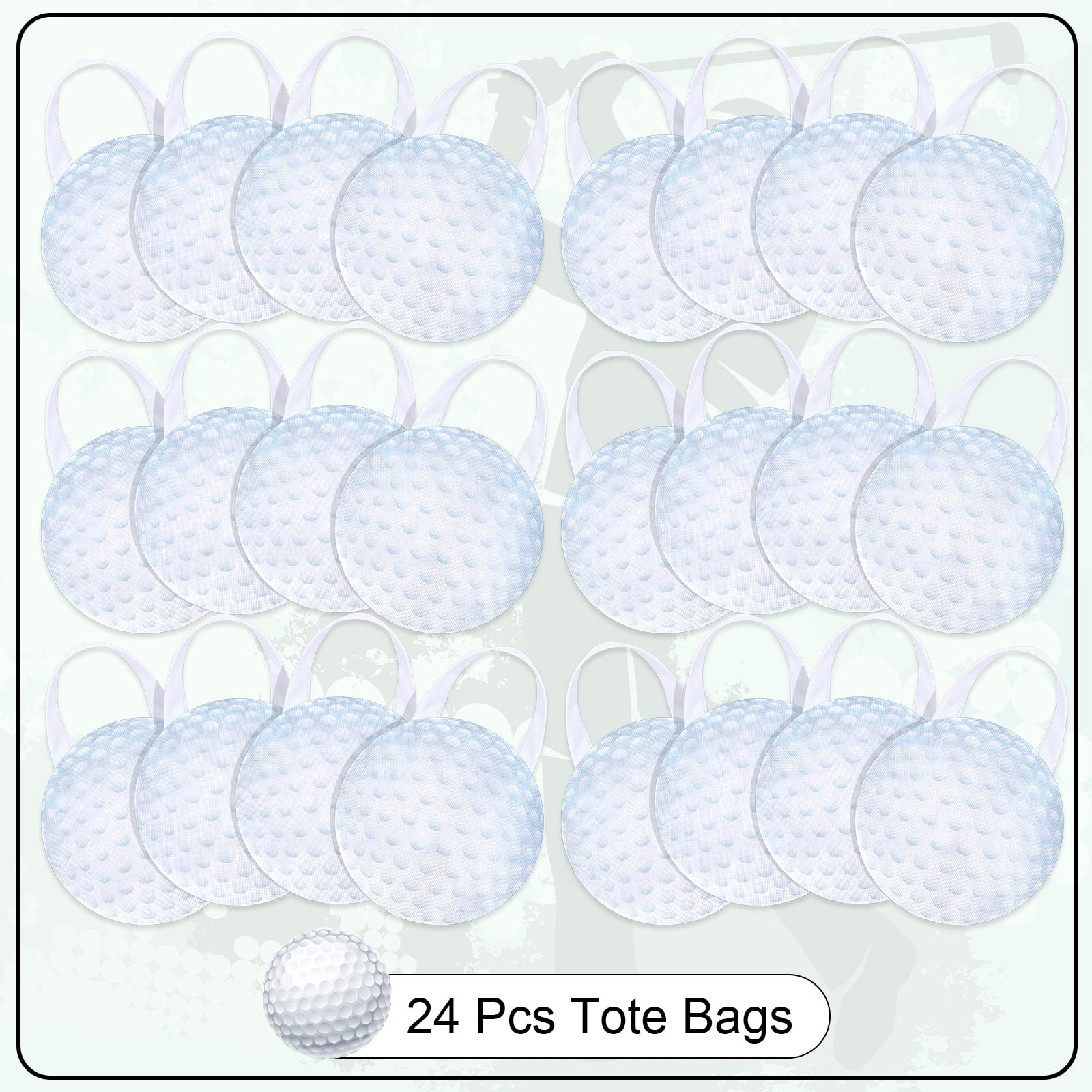 Shihanee 24 Pcs Golf Party Favor Bags Ball Themed Gift Bag Golf Treat Bag Non Woven Goodie Candy Handbag for Sport Game Party Favor