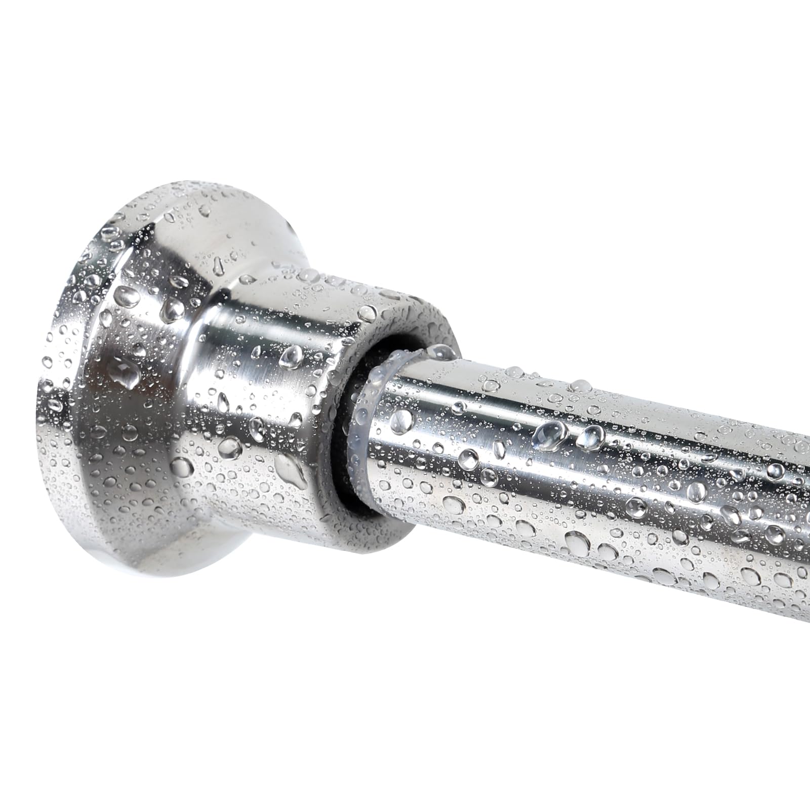 Chrsouly Shower Curtain Rod, 27-42 Inches Adjustable Shower Rod Tension, Never Rust Shower Rods for Bathroom, Premium Stainless Steel, Non-Slip Shower Curtain Rods Tension Spring No Drill, Silver