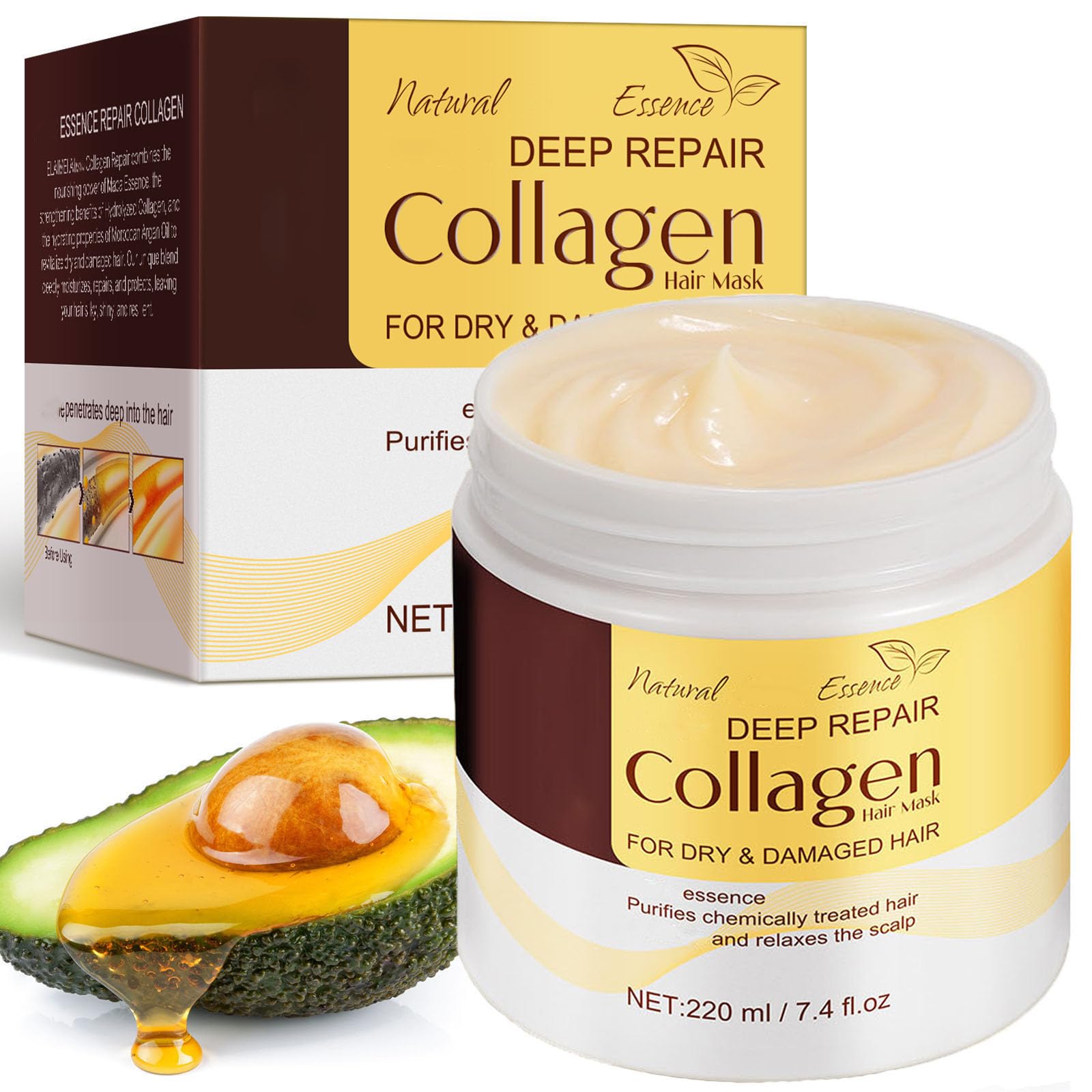 Amazon.com: Krmspe Collagen Hair Treatment Mask, Deep Repair