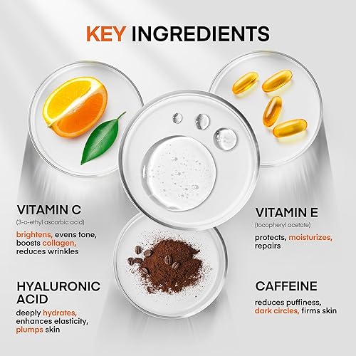 Miniatura 4 de Suero súper vitamina C para mujeres mayores de 50 años niacinamida, vitamina C, ácido hialurónico, péptidos, vitamina E, cafeína, bakuchiol,