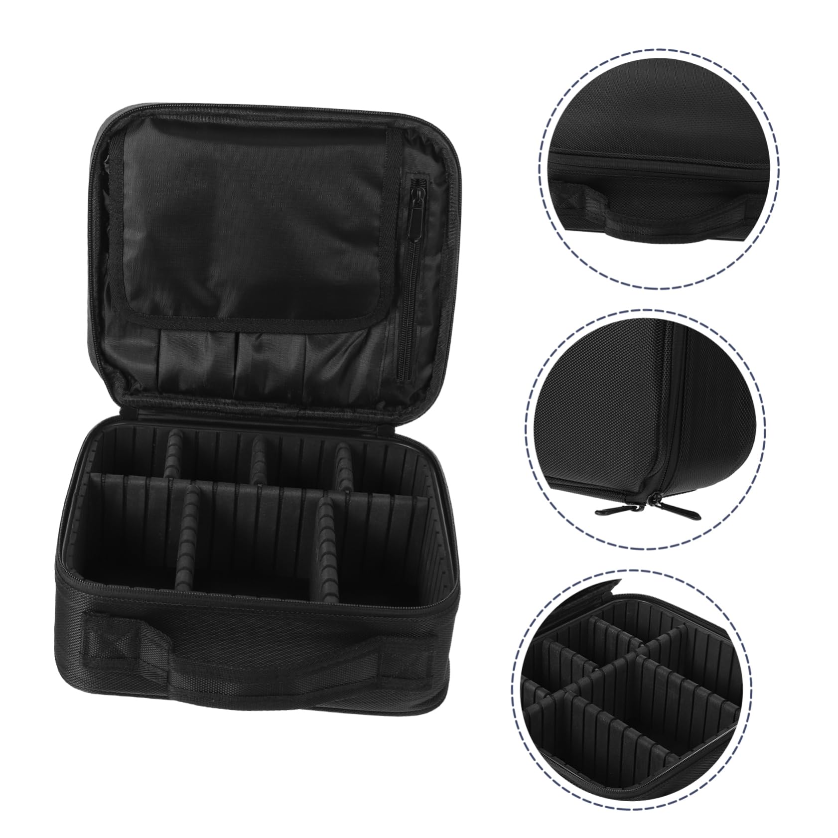 FRCOLOR 1pezzi Borsa Da Viaggio Per Cosmetici e Articoli Da Toeletta Organizer Portatile Per Beauty Case Maniglia e Design Auto-stante Resistente All Acqua Nero
