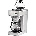 Restlrious Commercial Coffee Maker 24-Cup Drip Coffee Machine, Automatic Pour Over Coffee Brewer with 4 Warmer Pads and 2 Glass Decanter in 1.8L Capacity, Stainless Steel Cafetera Silver