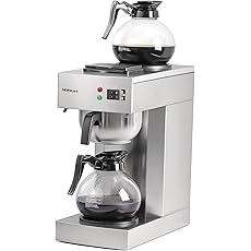 Restlrious Commercial Coffee Maker 24-Cup Drip Coffee Machine, Automatic Pour Over Coffee Brewer with 4 Warmer Pads and 2 Glass Decanter in 1.8L Capacity, Stainless Steel Cafetera Silver