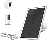Vista 1 de Panel solar de cámara de anillo, compatible con batería Ring Stick Up, batería de cámara Ring Spotlight, impermeable, carga rápida de 6 W, enchufe