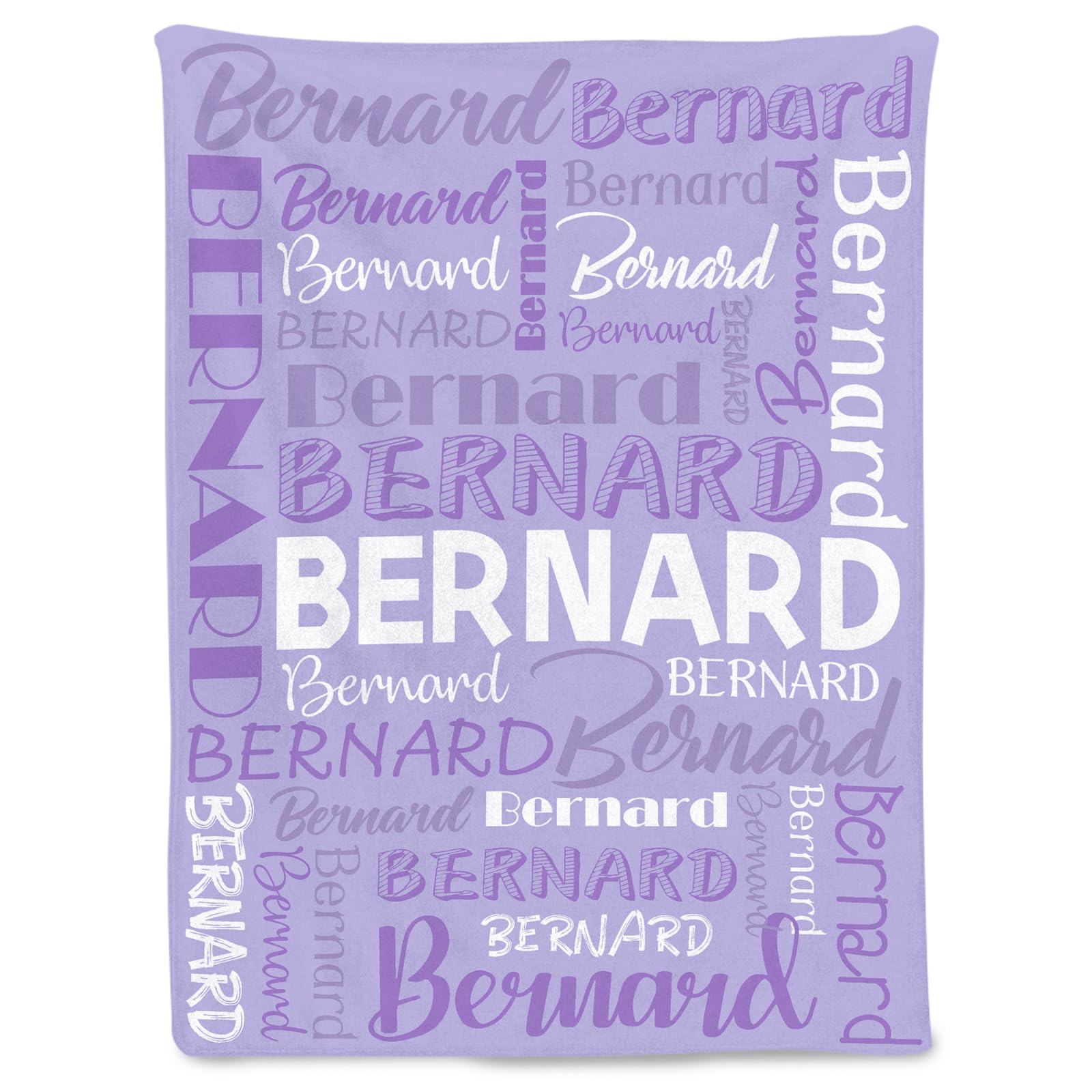 Custom Blanket with Name - Customized Gifts Name Blankets and Throws for Baby Kids Adults - Unique Personalized Christmas Birthday Gifts for Kids Women Men (Light Purple)